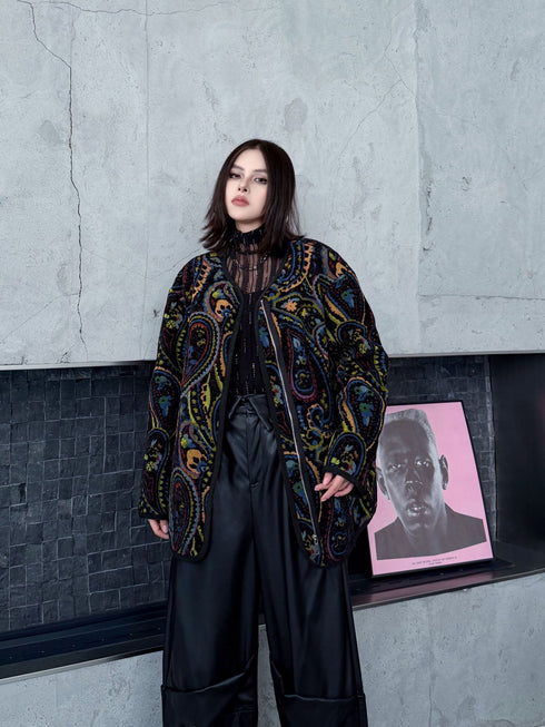 Jacquard Paisley Quilted Jacket